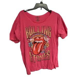 Rolling Stones 1971 Tour Graphic Tee Pink Women’s Large – Band T-Shirt